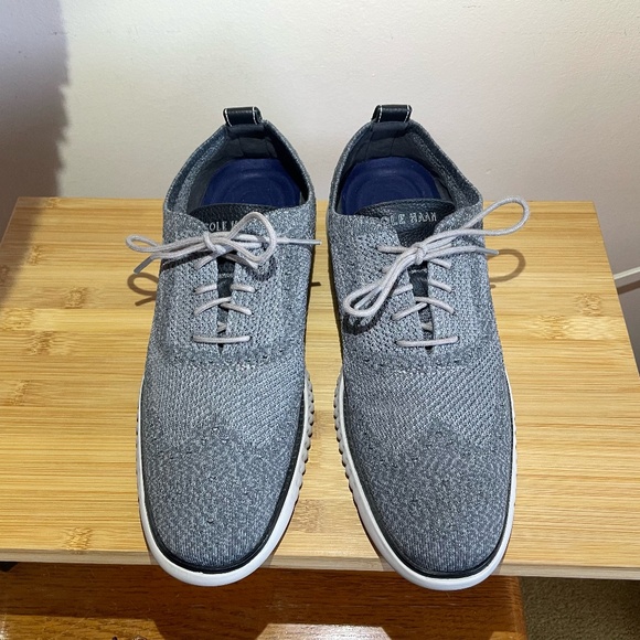Other - Cole Haan 2.Zerogrand Stitchlite Wingtip Oxfords Grey Knit Lace Up Shoes C27565